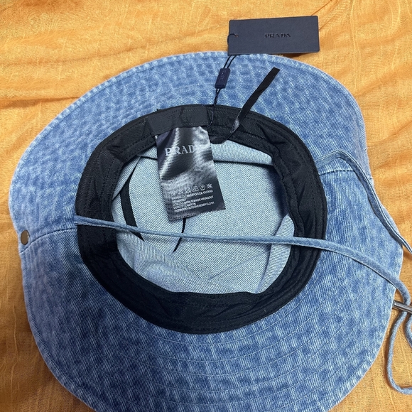 NWT!! Prada Denim Blue Bucket Hat Sun Hat - Picture 4 of 5
